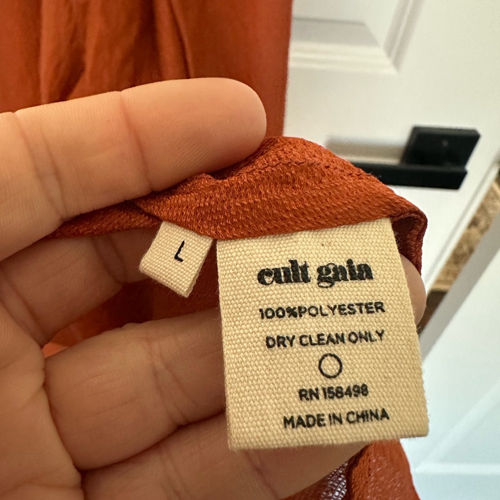 Cult Gaia Orange Amber Thera Cut-Out Maxi Dress Gown, Size Large - Picture 11 of 11